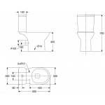Roca Debba Round Rimless 高咀分體座廁配油壓板套裝 A3419DZ+A3429D3+A80RB22 (不包含風琴喉)